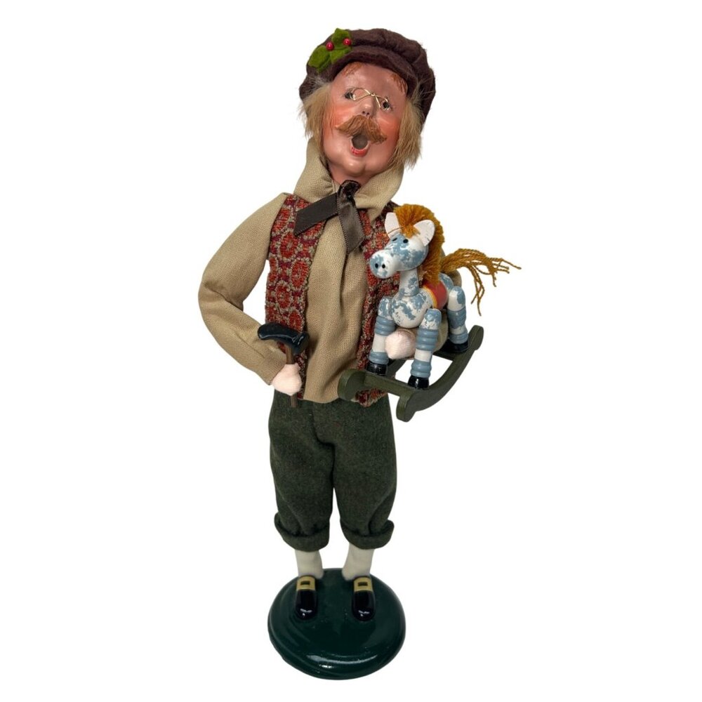 Byers Choice Caroler Man Toymaker with Rocking Horse and Hammer 2008 Christmas